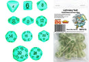 Dungeon Crawl Classics - 14pc Dice Set - Lightning Bolt (Unleashed Arcana Dice)