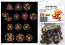 Dungeon Crawl Classics - 14pc Dice Set - Scorching Ray (Unleashed Arcana Dice)
