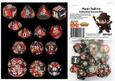 Dungeon Crawl Classics - 14pc Dice Set - Mage Bullets (Unleashed Arcana Dice)