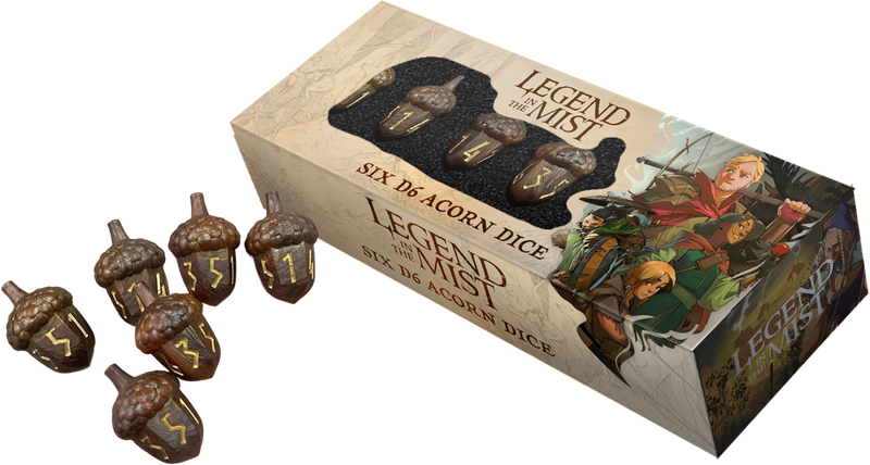FanRoll: "Legend in the Mist" D6 Dice Set - D6 Resin Acorn (6ct)