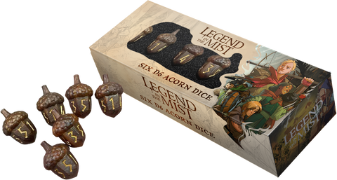 FanRoll: "Legend in the Mist" D6 Dice Set - D6 Resin Acorn (6ct)