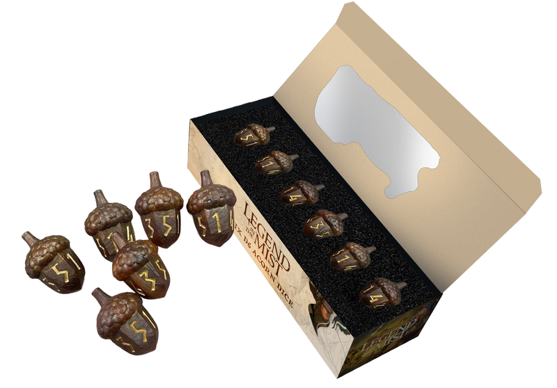 FanRoll: "Legend in the Mist" D6 Dice Set - D6 Resin Acorn (6ct)