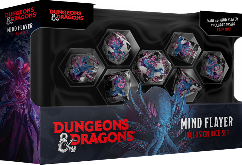 FanRoll: D&D Mind Flayer 7-Piece Inclusion Dice Set
