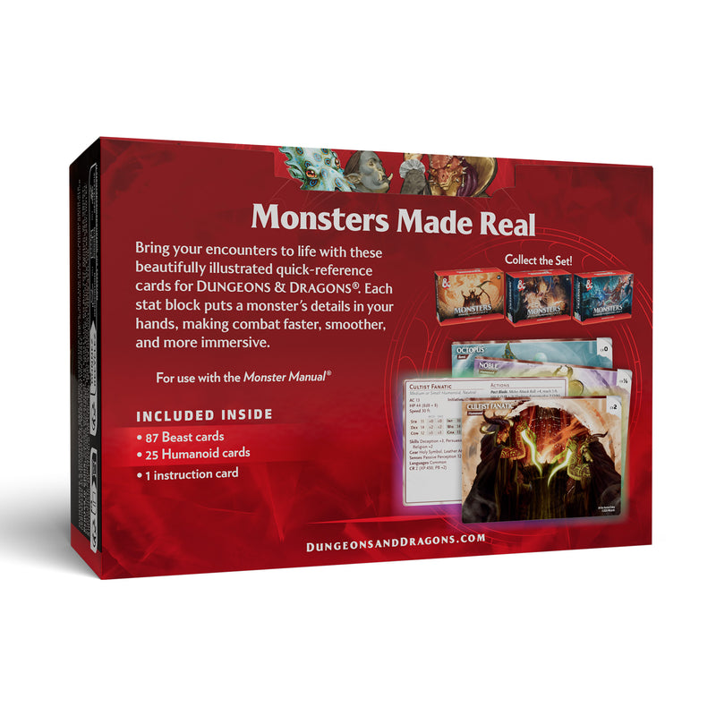 Dungeons & Dragons: RPG Reference Card - Monsters (Animals and NPC's)