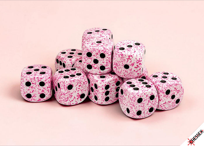 Chessex 16mm d6 Dice Set: Speckled - Pink - CHX 25754 (12ct)