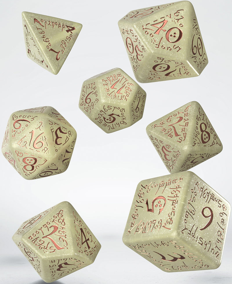 Q Workshop - Jumbo Dice Set: Elvish Shimmering Beige & Copper