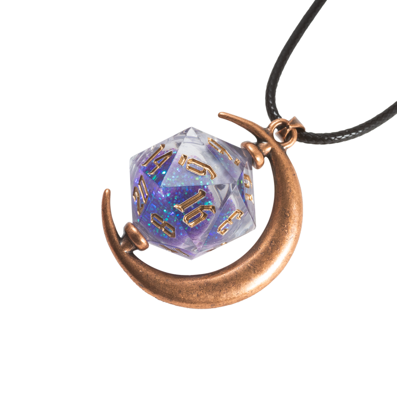 Sirius Dice: D20 Snowglobe Necklace - Night Sky