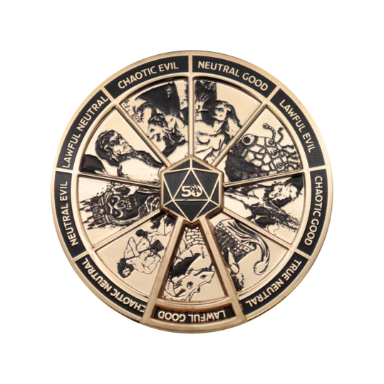 Dungeons & Dragons - 50th Anniversary Antique Gold Spinner Enamel Pin Badge