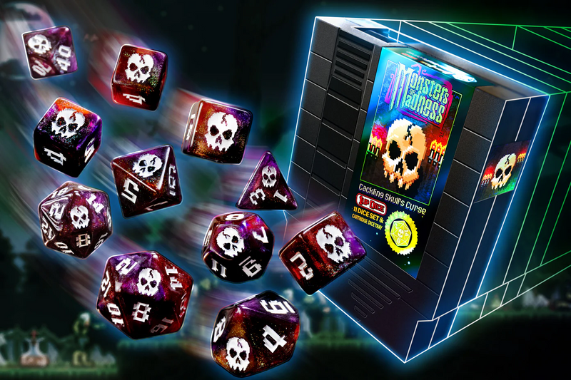 1UP Dice: Cackling Skull - Polyhedral Dice Set (11ct)