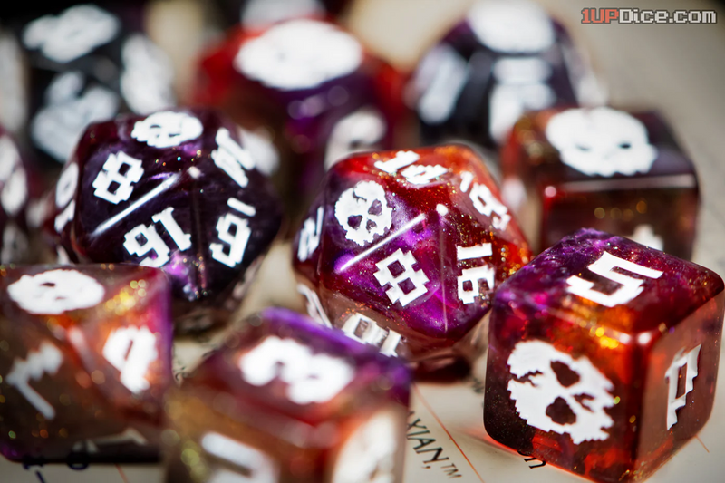 1UP Dice: Cackling Skull - Polyhedral Dice Set (11ct)