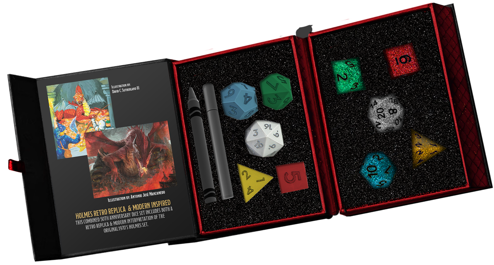 Dungeons & Dragons 50th Anniversary Dice Then & Now Dice Set