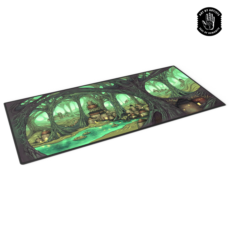 Curator - Desk Mat: Arcane Landscapes - The Caverns by Brittany Bowman