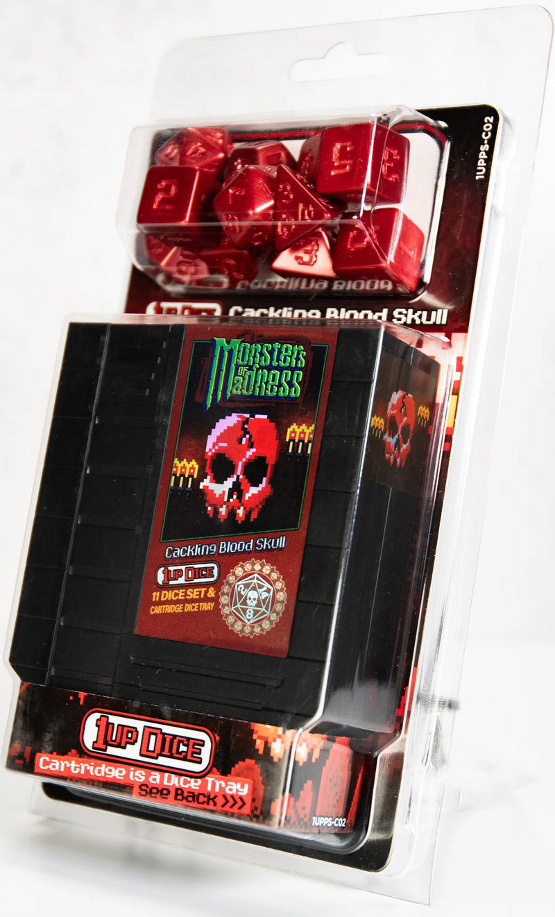 1UP Dice: Cackling Blood Skull - Polyhedral Dice Set (11ct)