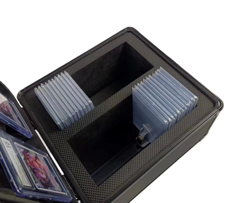 EVORETRO - Aluminum Graded Card Storage Case - 2-Row (60 Slabs) - Black