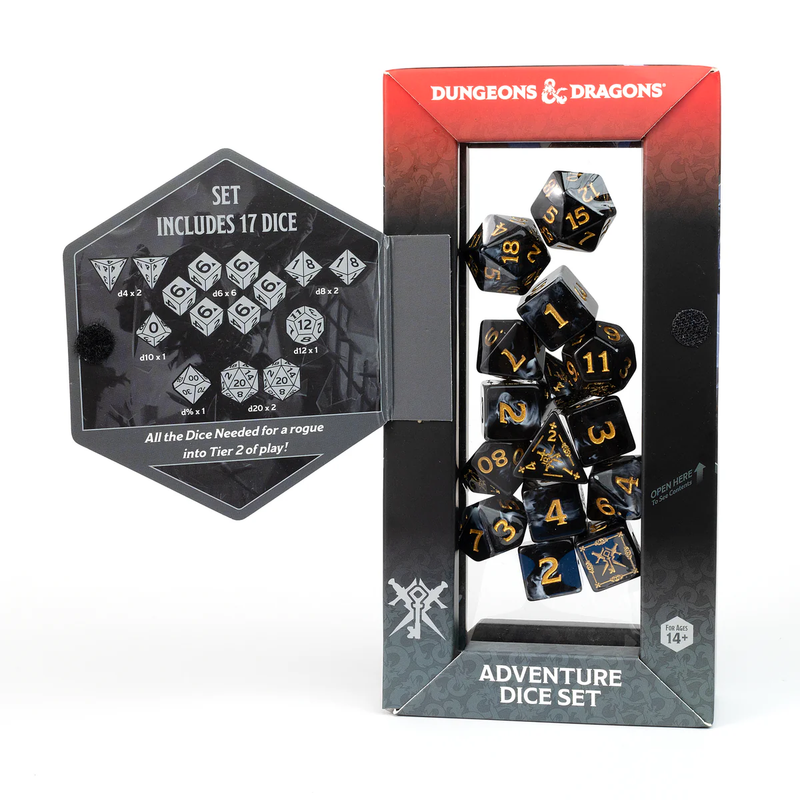 Sirius Dice: Adventure Dice Set - D&D Rogue: Black