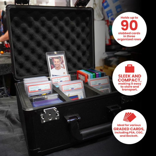 EVORETRO - X Aluminum Graded Card Storage Case - 3-Row (90 Slabs) - Black