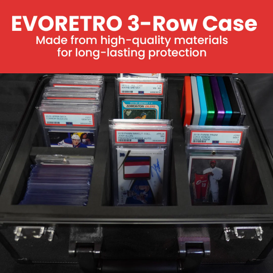 EVORETRO - X Aluminum Graded Card Storage Case - 3-Row (90 Slabs) - Black