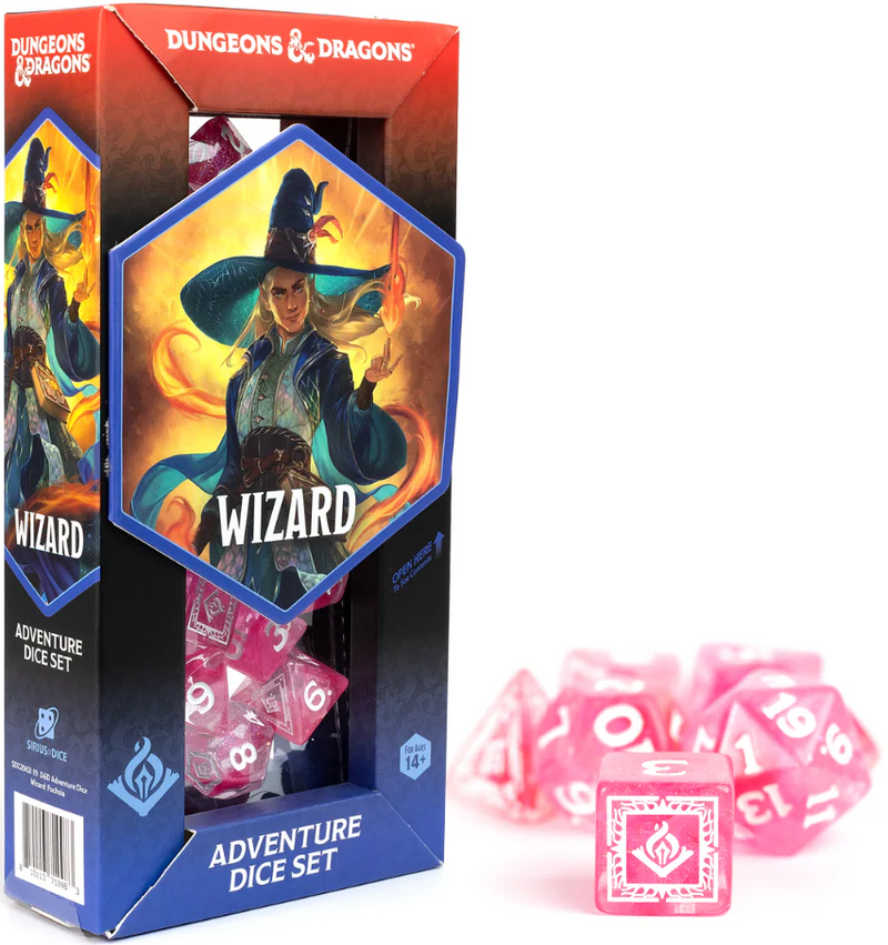 Sirius Dice: Adventure Dice Set - D&D Wizard: Fuchsia