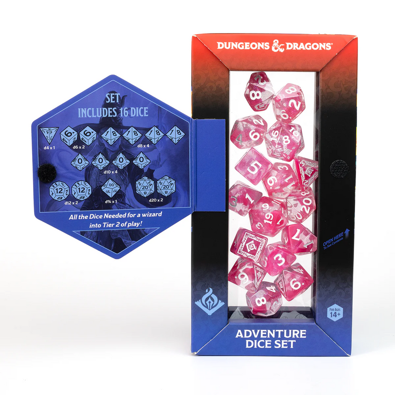 Sirius Dice: Adventure Dice Set - D&D Wizard: Fuchsia