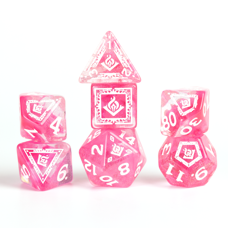 Sirius Dice: Adventure Dice Set - D&D Wizard: Fuchsia