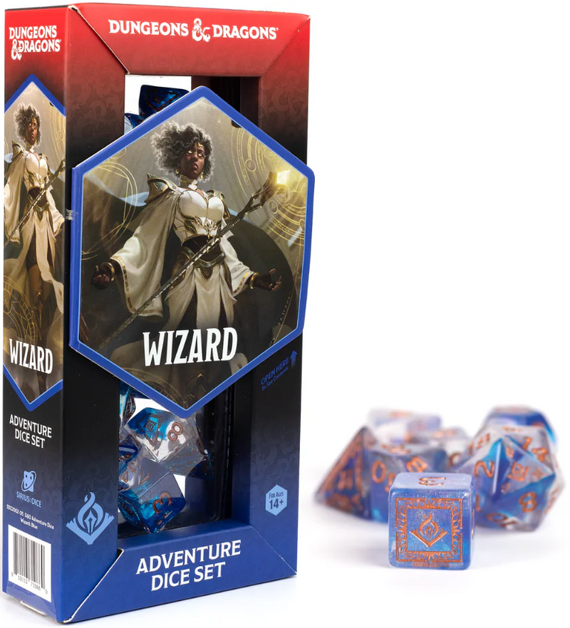 Sirius Dice: Adventure Dice Set - D&D Wizard: Blue