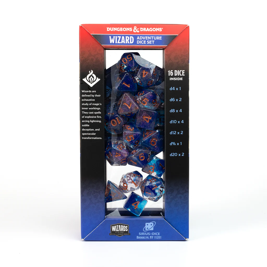 Sirius Dice: Adventure Dice Set - D&D Wizard: Blue