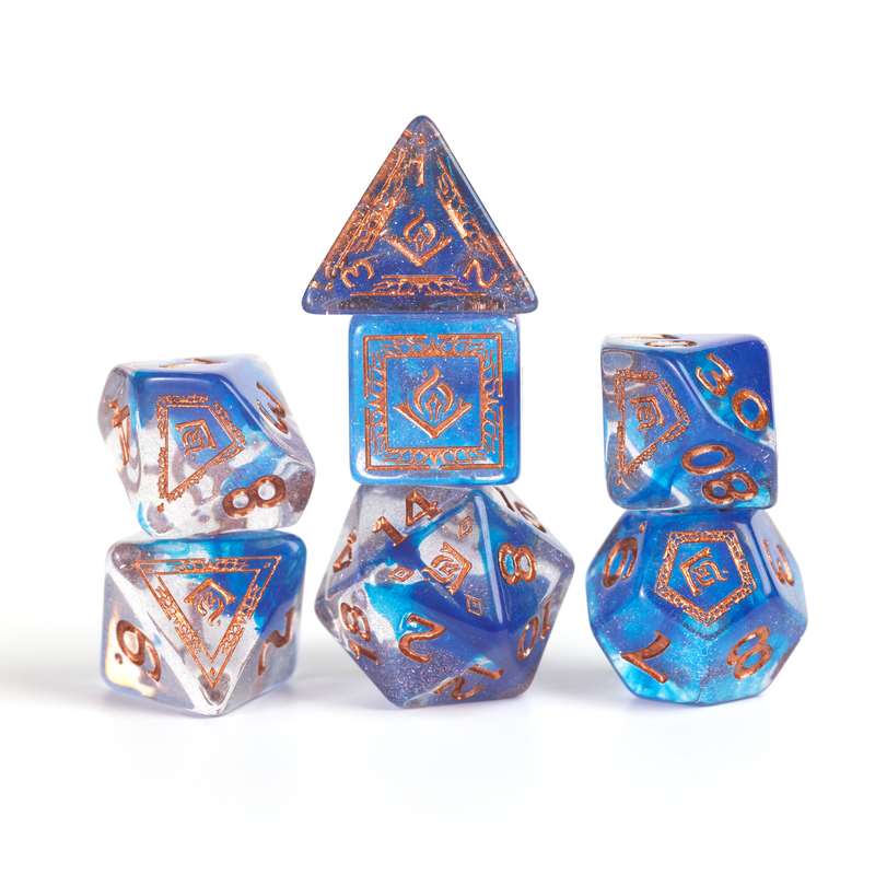 Sirius Dice: Adventure Dice Set - D&D Wizard: Blue