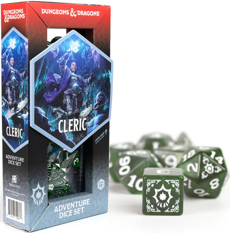 Sirius Dice: Adventure Dice Set - D&D Cleric: Green