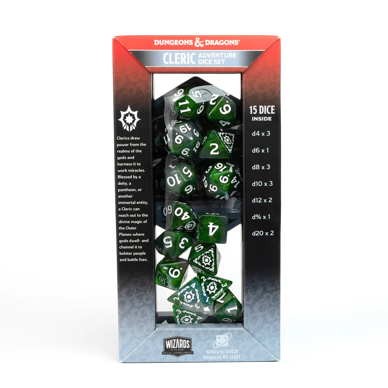 Sirius Dice: Adventure Dice Set - D&D Cleric: Green