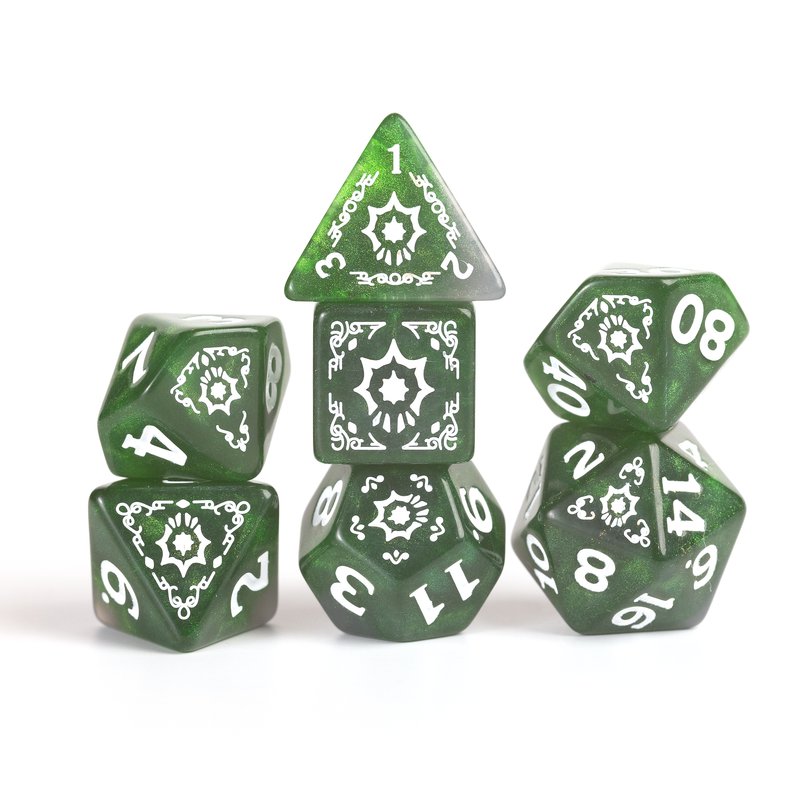 Sirius Dice: Adventure Dice Set - D&D Cleric: Green