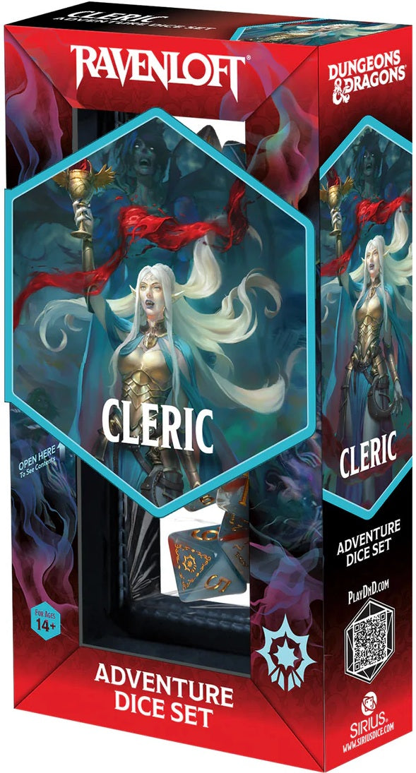 Sirius Dice: Adventure Dice Set - D&D Cleric: Light Blue/Red