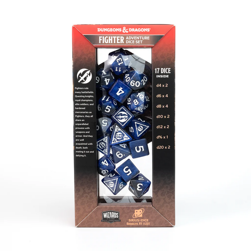 Sirius Dice: Adventure Dice Set - D&D Fighter: Blue