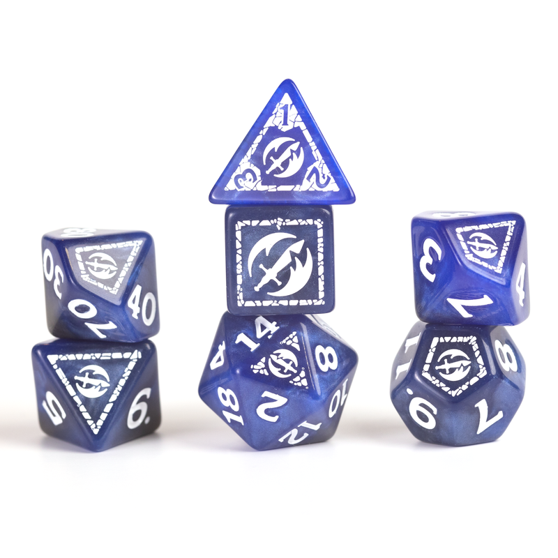 Sirius Dice: Adventure Dice Set - D&D Fighter: Blue