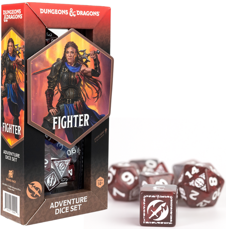 Sirius Dice: Adventure Dice Set - D&D Fighter: Red