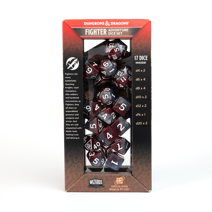 Sirius Dice: Adventure Dice Set - D&D Fighter: Red