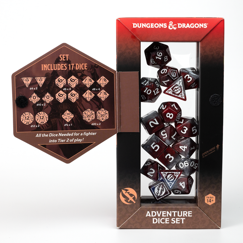 Sirius Dice: Adventure Dice Set - D&D Fighter: Red