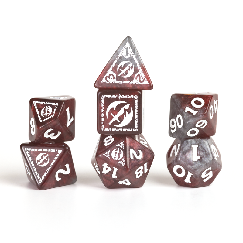 Sirius Dice: Adventure Dice Set - D&D Fighter: Red