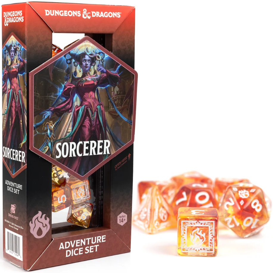 Sirius Dice: Adventure Dice Set - D&D Sorcerer: Orange