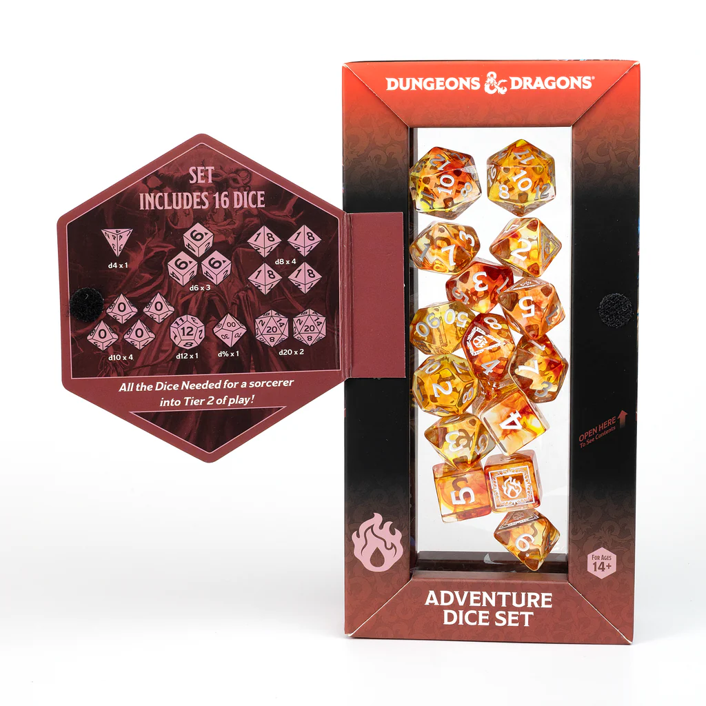 Sirius Dice: Adventure Dice Set - D&D Sorcerer: Orange