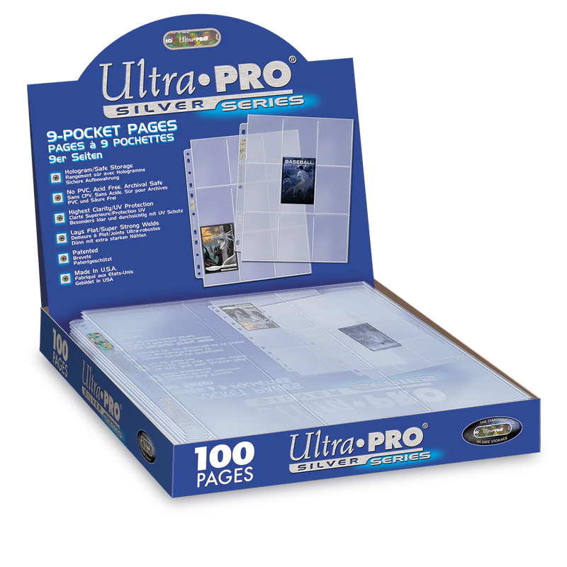 Ultra PRO: 9-Pocket Pages - Silver Series (11-Holes / 100-Pack)